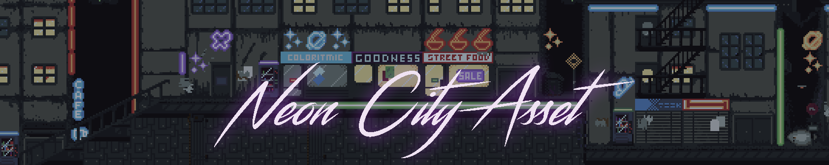 Neon City Pixel Art Asset
