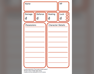 The Coolest Character Sheet  