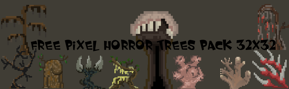 Free Pixel Horror trees pack 32x32