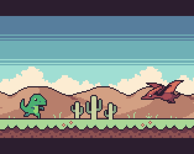 Dino Run 2 Pixel art background, Pixel art, Dinos