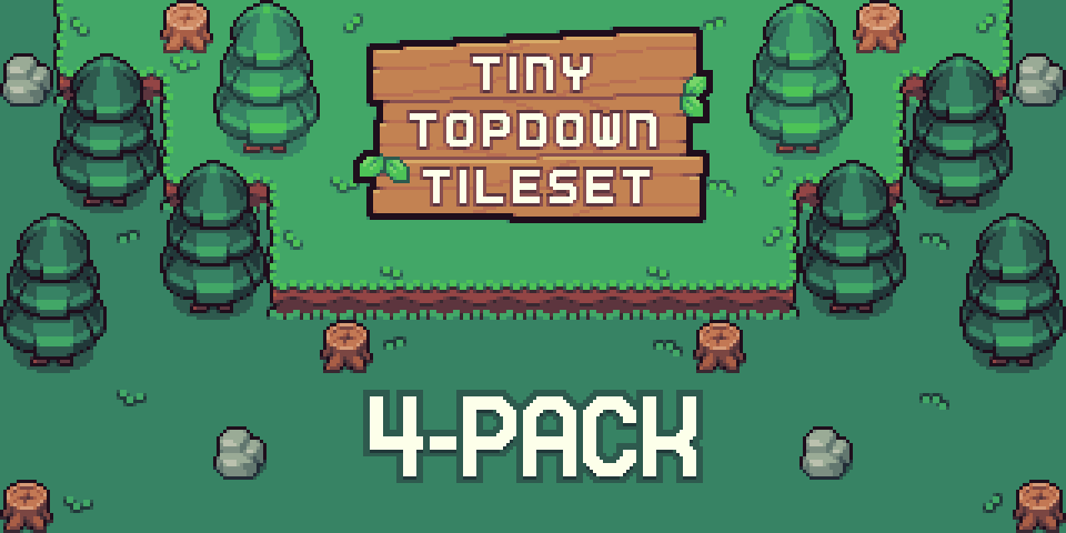 Tiny Topdown Tileset series: 4-pack