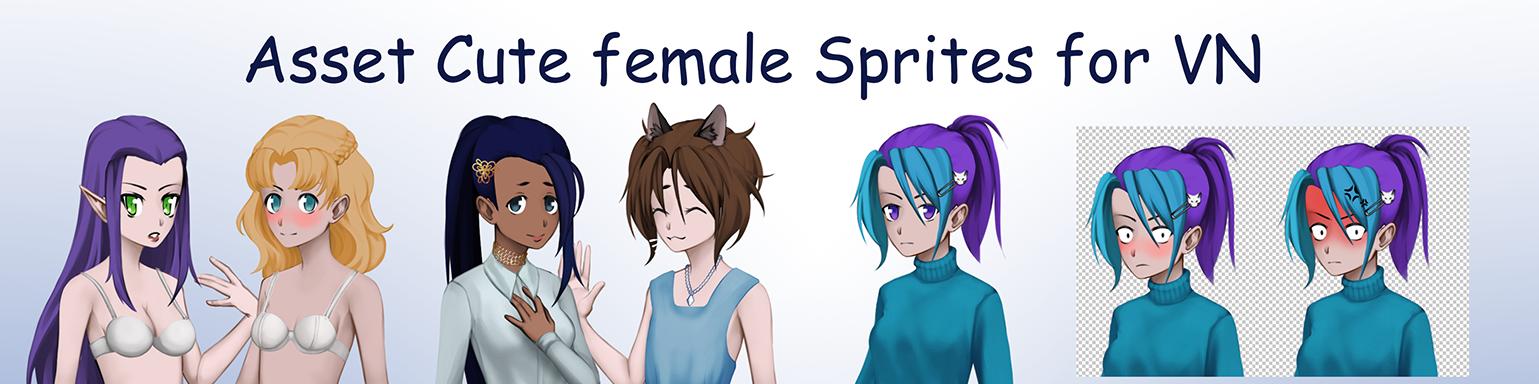 Asset Cute female Sprites for VN