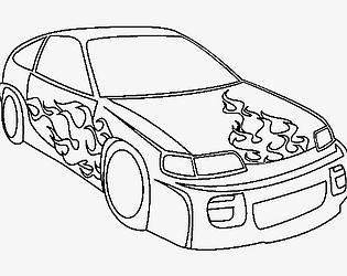 Flaming Car