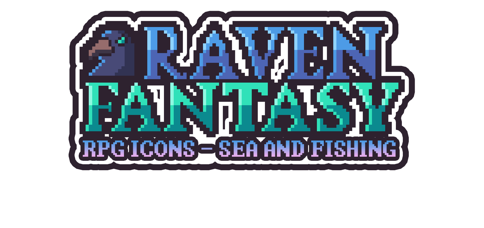 Raven Fantasy - Pixel Art RPG Icons - Fishing and Sea