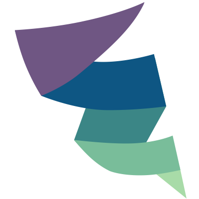 a coloured paper crane logo