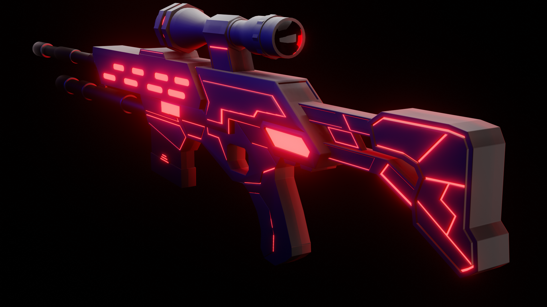 Low Poly SCI-FI Sniper Rifle