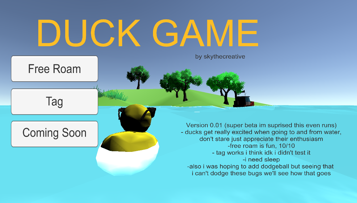 Duck Game by skythecreative for UCSC Alumni Winter Jam 2021 - itch.io