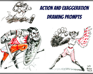 drawing prompts: action and exaggeration (2021)  