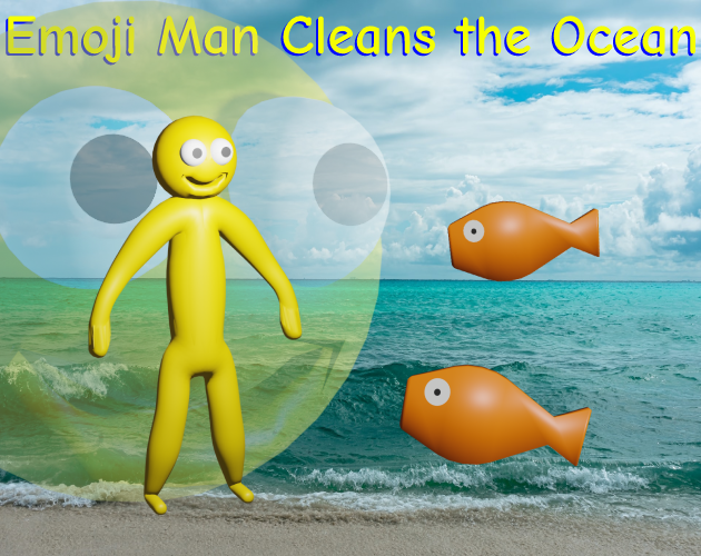 Emoji Man Cleans the Ocean by Volcano339