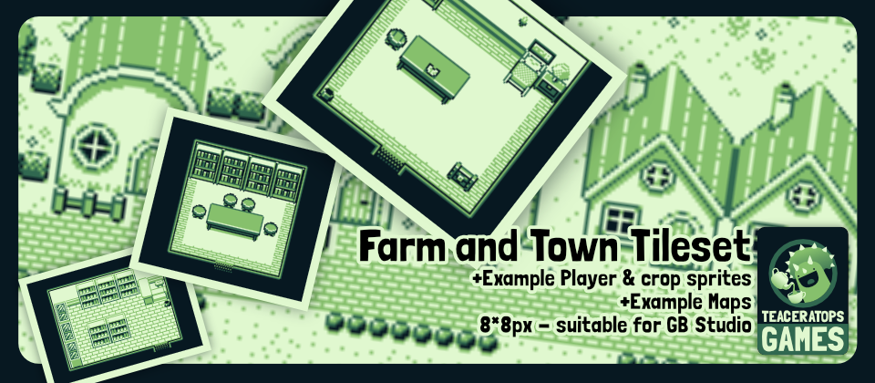 GameBoy Style Farm and Town Tileset
