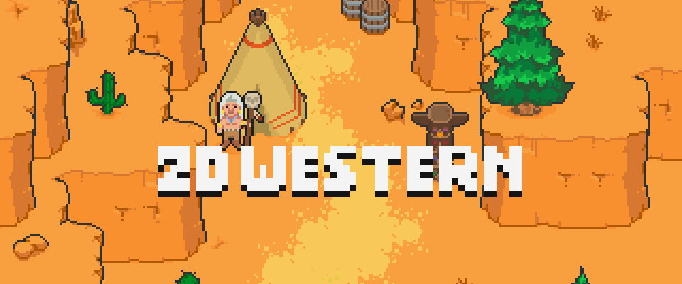 2D Western Tileset [16x16] + 2 Animated Characters