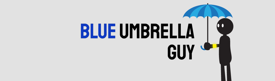 Blue Umbrella Guy