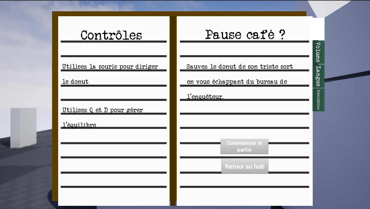 UI sous forme de carnet