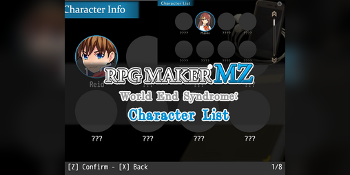 Cover image for Character List - For Rpg Maker MZ