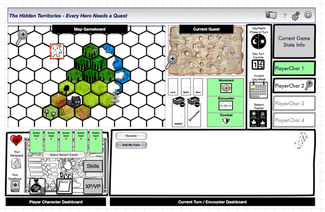 mock up of the game interface mock up of the game interface
