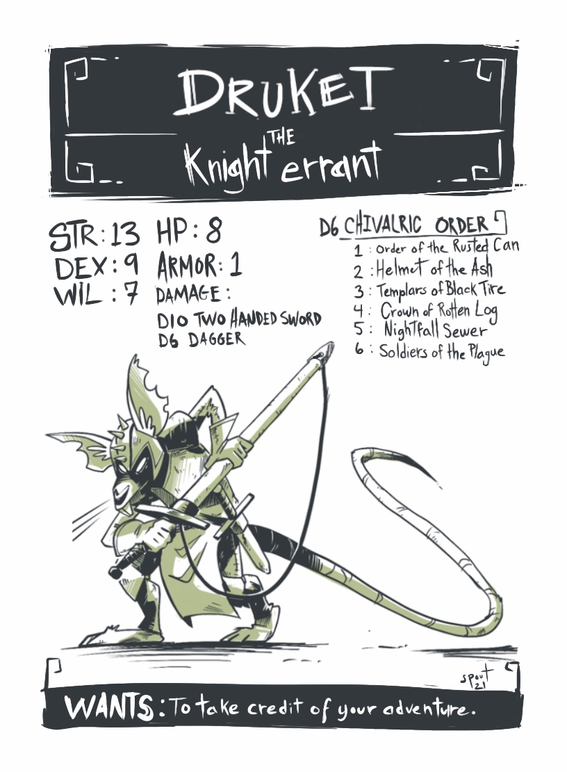 Cover image for Druket, kight errant NPC