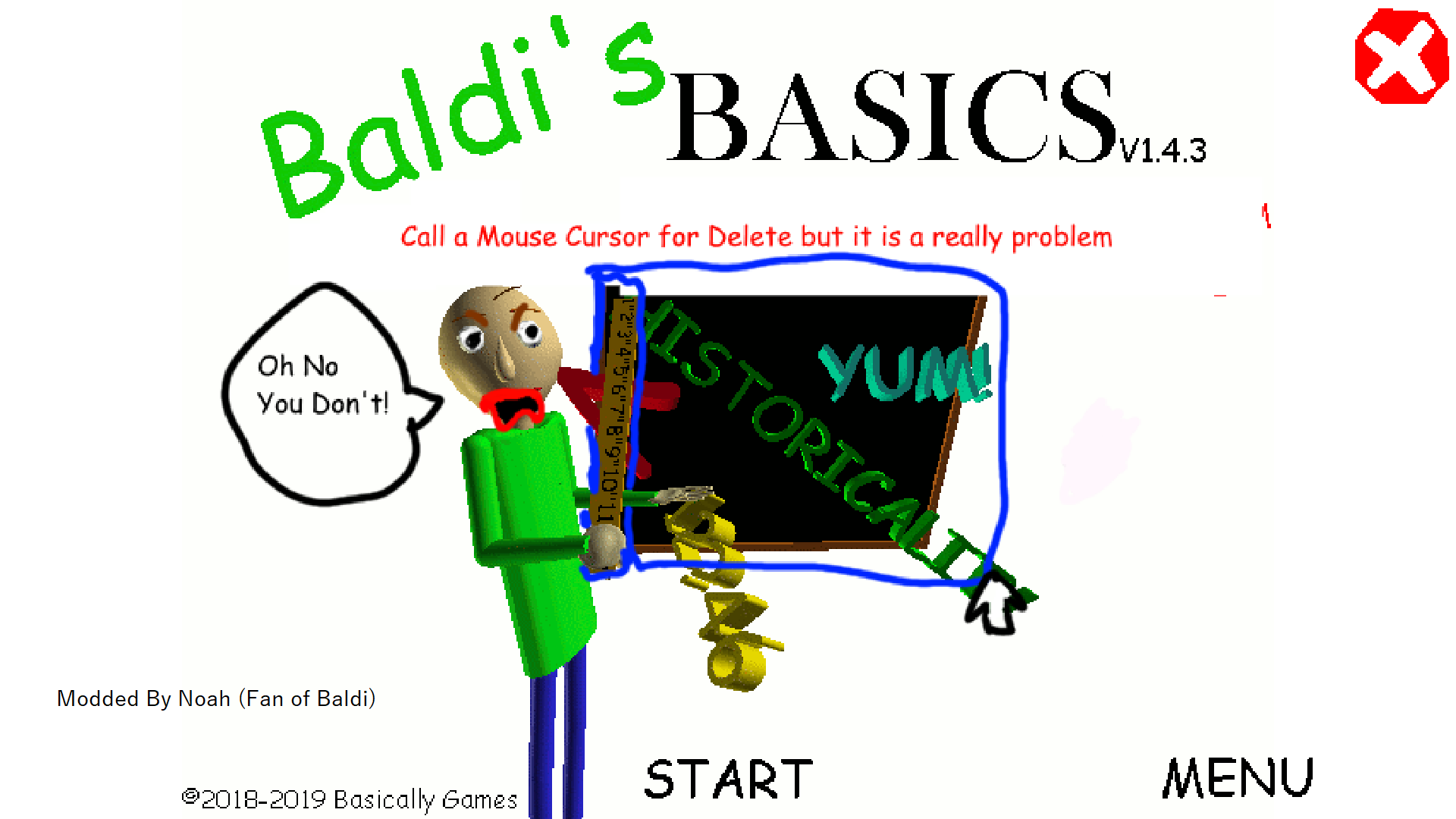 Baldi's Basics Call A Mouse Cursor for delete but is a really problem ...