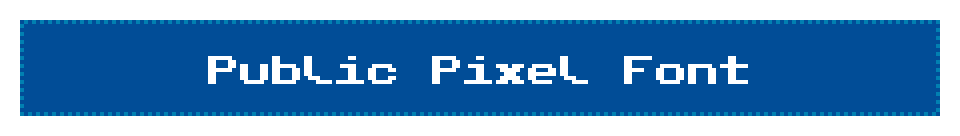 Public Pixel Font - CC0