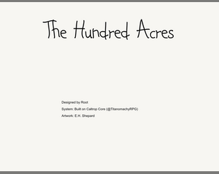 The Hundred Acres   - Your classic bear and other animal companions RPG 