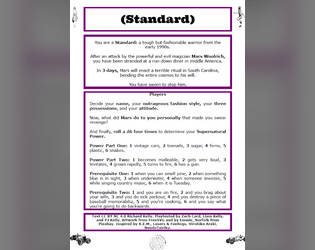 (Standard)   - A two-page ttrpg about weird and fashionable battles. 
