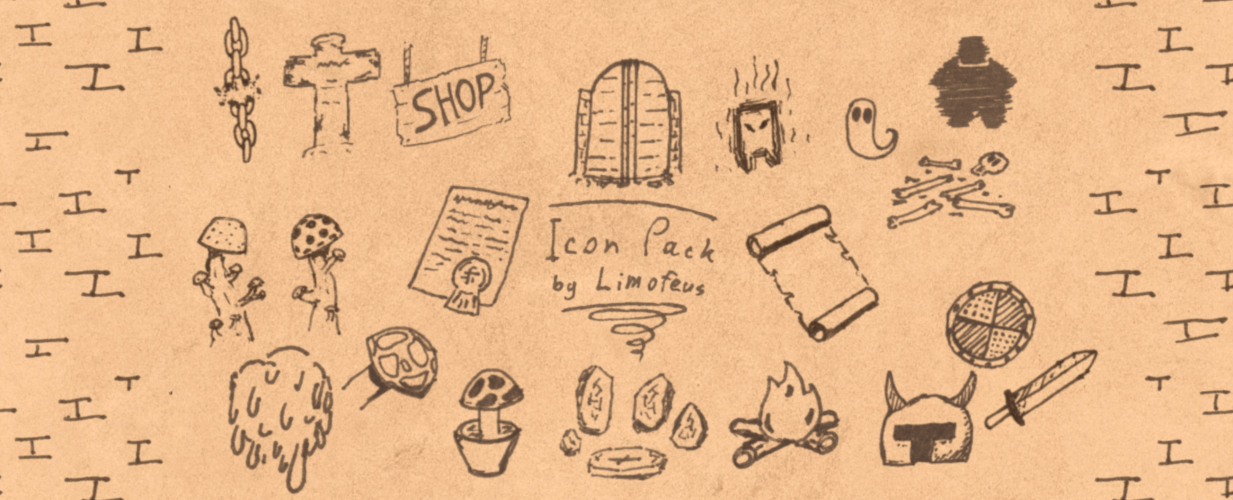 Hand drawn dungeon icon pack
