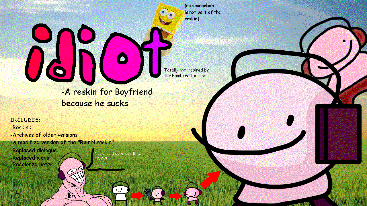 Cover image for Idiot (Friday Night Funkin' reskin mod)