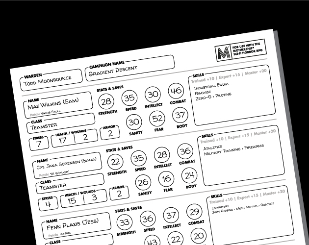 Cover image for Warden's Player Reference for Mothership RPG