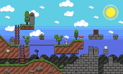 Friendly Platformer Set - sidescroller tileset [16x16] by PixelFranek