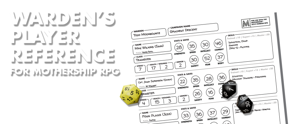 Warden's Player Reference for Mothership RPG