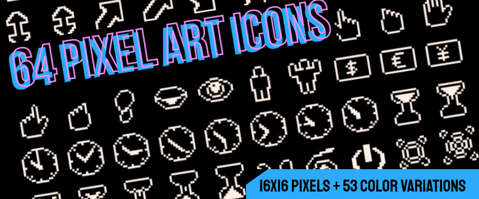 64 Pixel Art Generic Icons