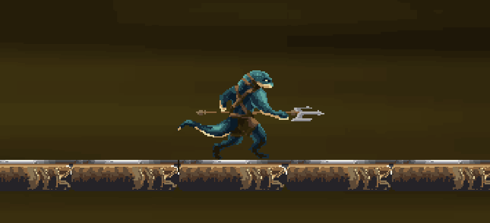 2D Pixel Art Lizard fighter