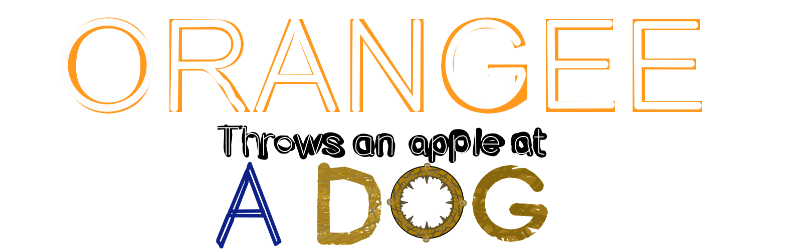 Orangee throws an apple at a Dog