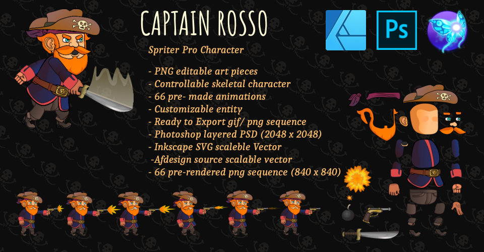 Pirate Captain Game Art