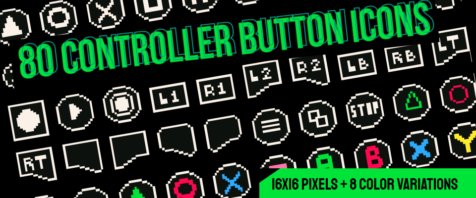 80 GUI Controller Buttons Icons