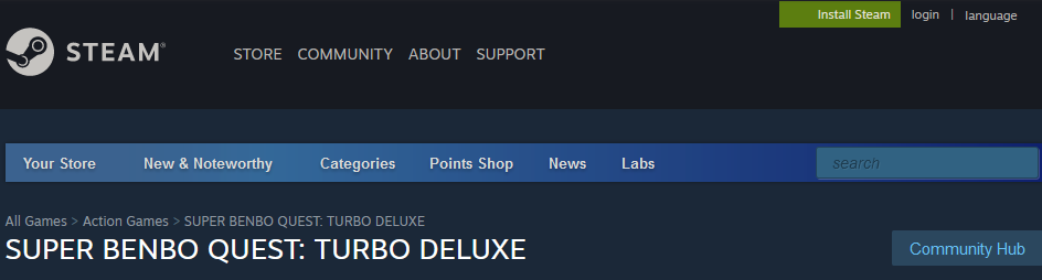 Super Benbo Quest: TURBO DELUXE on STEAM