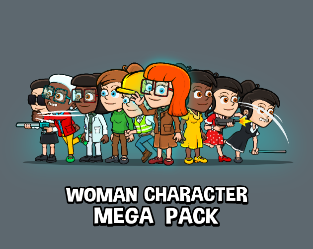 Woman character mega pack by Robert Brooks - gamedeveloperstudio.com