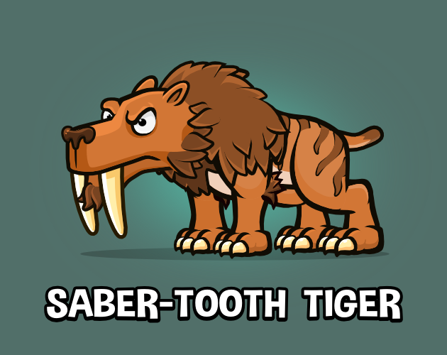 Sabre-tooth tiger by Robert Brooks - gamedeveloperstudio.com