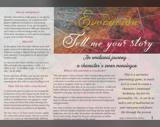 Evocación. Tell me your story / Cuéntame tu historia   - A journaling game to create a character’s emotional backstory 