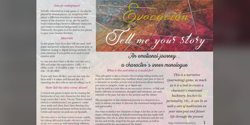 Cover image for Evocación. Tell me your story / Cuéntame tu historia