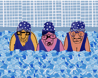 grandmas in the pool