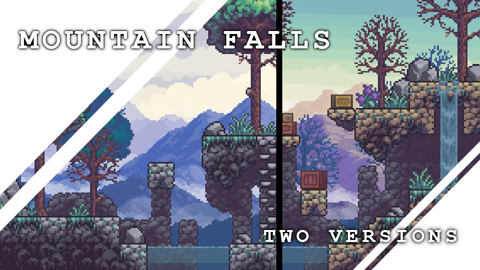 Platformer Tileset: Mountain Falls