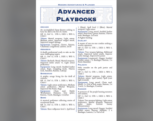 Modern Adventuring & Plunder - Advanced Playbooks  