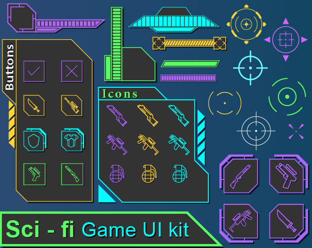 Futuristic and sci fi game ui kit 