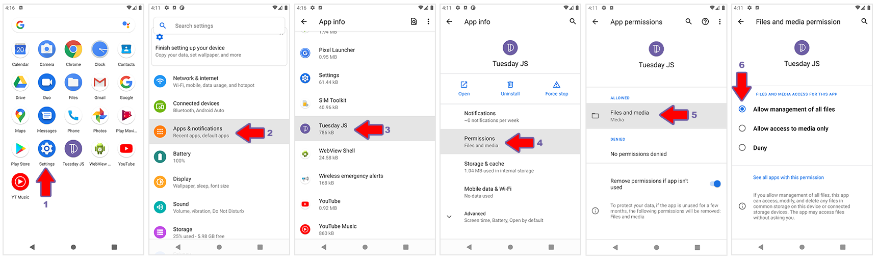 Tuesday JS error Android 10 access files