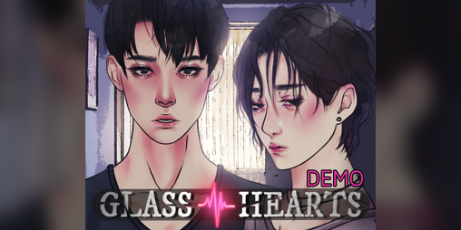 Cover image for Glass Hearts Demo - Yaoi BL Mystery Visual Novel