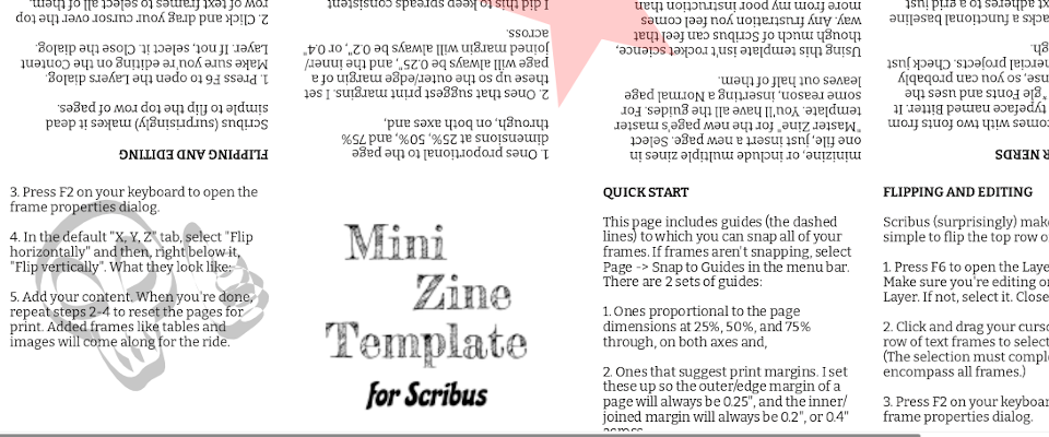 Mini-Zine Template for Scribus