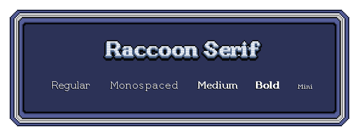 RaccoonSerif Pixel Font
