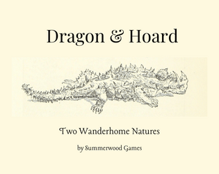 Dragon & Hoard - Wanderhome Natures   - a sleeping dragon and a pile of things, two natures for the game Wanderhome 