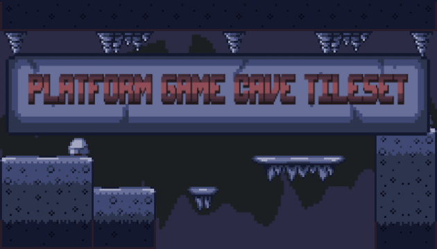 Platform Game Cave Tileset(16x16)