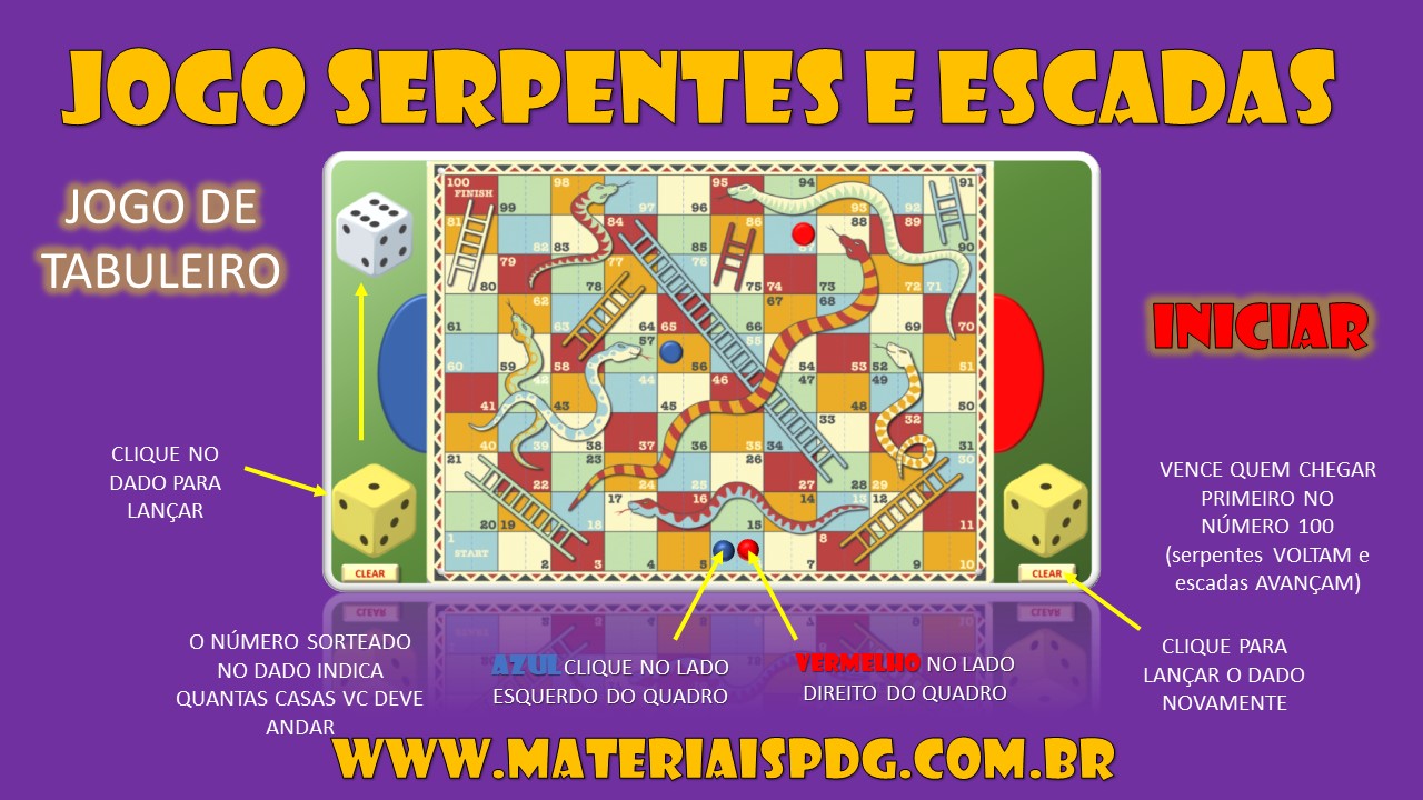 Oficio de Professor: JOGO: SERPENTES E ESCADAS